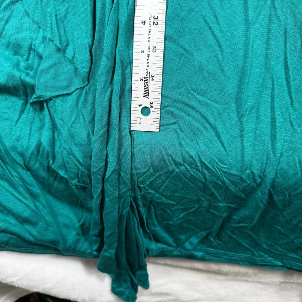 FP Beach Free People Teal Green Smocked Waist High-Low Maxi Dress XS Long Sleeve